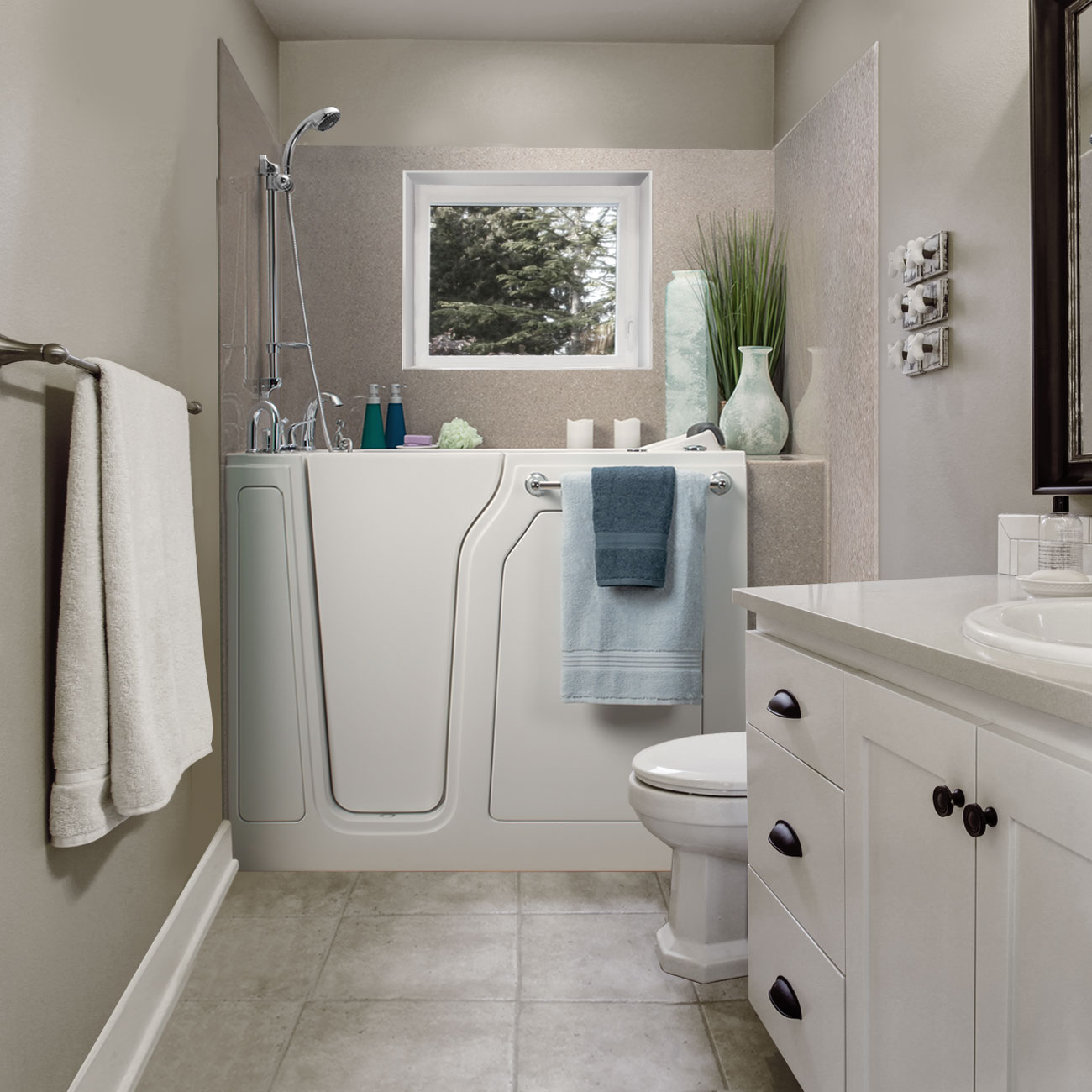A warm photo of a newly installed walk-in-tub