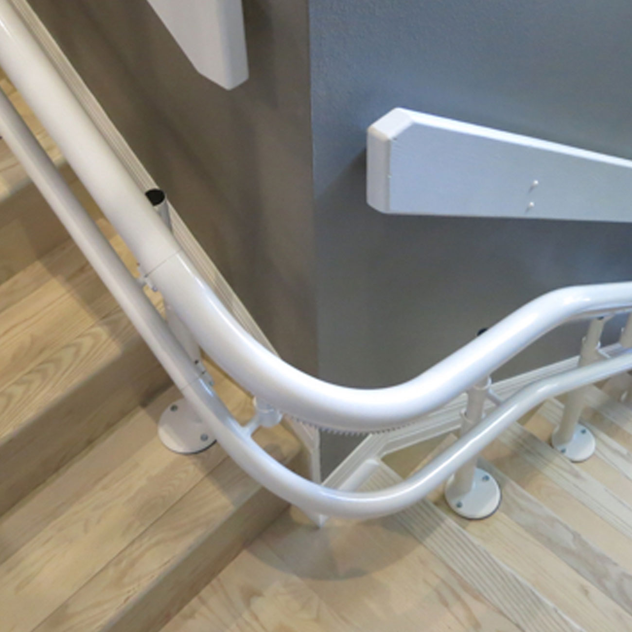 Image describing how stair-lift rails can be custom fabricated to fir your individual needs
