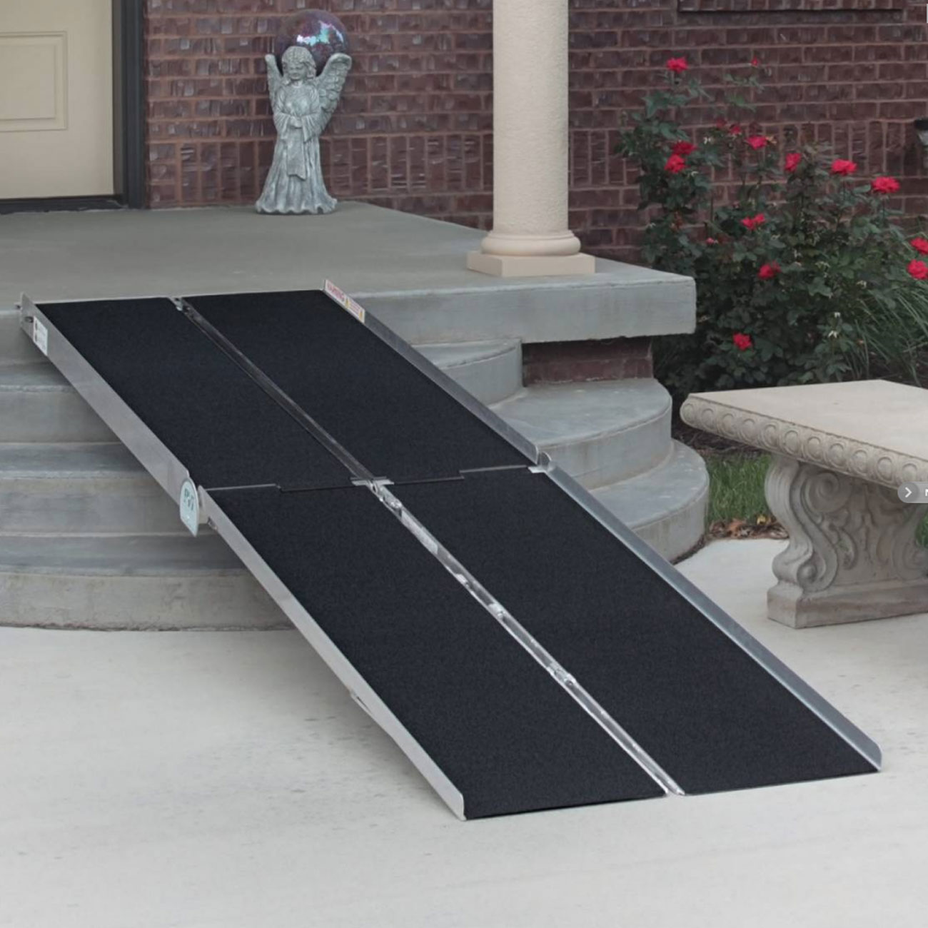 Photo of a ramp traversing a set of stairs