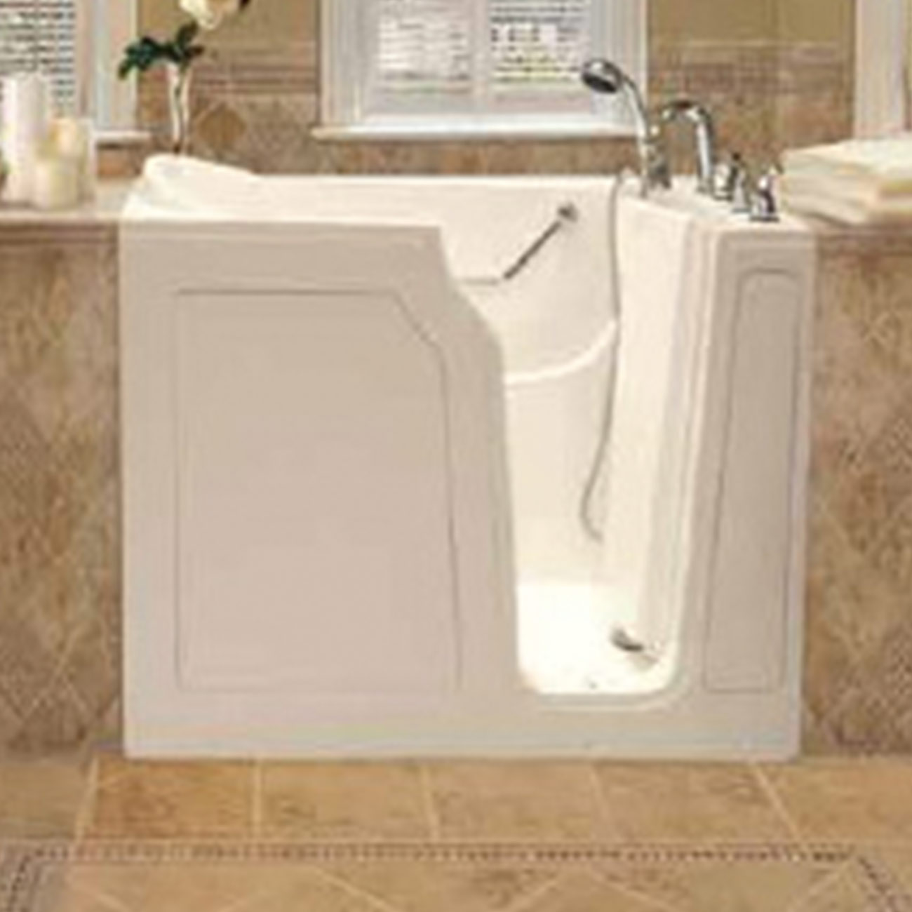 Photo of walk-in tub's in-swing door feature