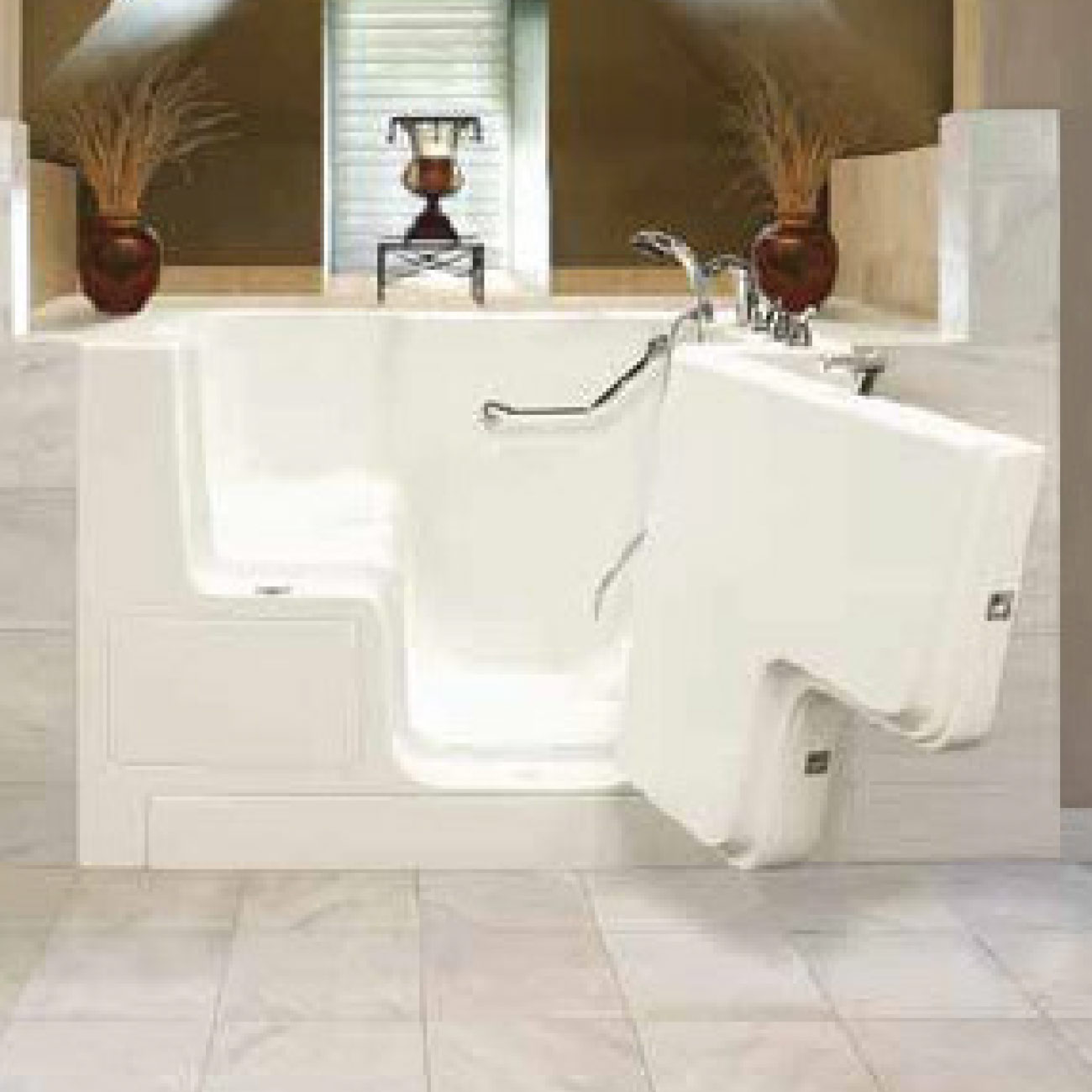 Photo of walk-in tub's out-swing door feature