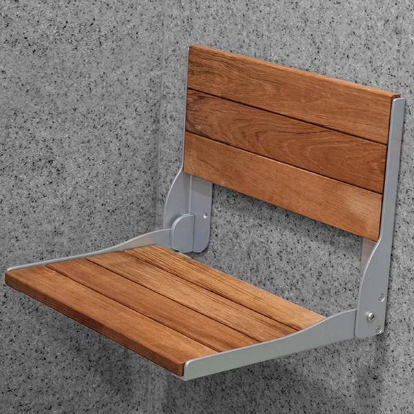 Image showing empty seat installed on shower wall