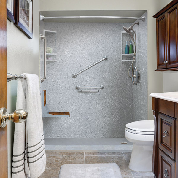Image showing walk-in shower in bathroom